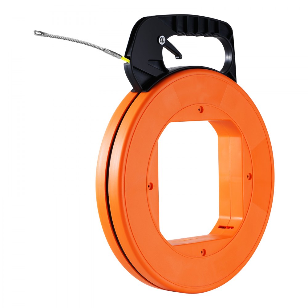 VEVOR Fish Tape, 200 ft, 3/16-inch, Fiberglass Wire Puller with Optimized Housing and Handle, Easy-to-Use Cable Puller Tool, Flexible Wire Fishing Tools for Wall and Electrical Conduit, Non-Conductive