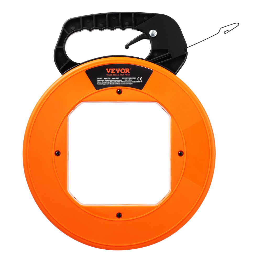 VEVOR Fish Tape, 120-foot, 1/8-inch, Steel Wire Puller with Optimized Housing and Handle, Easy-to-Use Cable Puller Tool, Flexible Wire Fishing Tools for Walls and Electrical Conduit, Non-Conductive