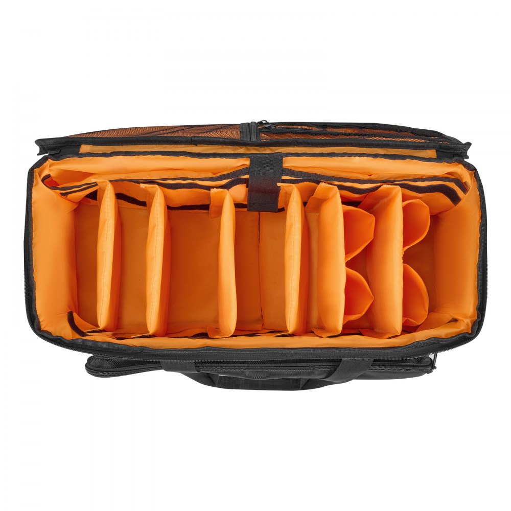 VEVOR Rolling DJ Cable Bag, 1680D, Padded File Gig Bag with Wheels, 6 Detachable Divider, Travel Storage Music Gear Case, for Professional DJ Gear, Musical Instrument and Accessories, Sound Equipment