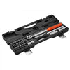 VEVOR Click Torque Wrench Set, 3/8 Inch Drive, 5-60 N.m / 3.7-44.3 lbf.ft, Dual-direction, 72-Tooth, ±3% High Precision, with Sockets, Bits, Extension Bar, Spark Plug Sockets, Adapter, Orange