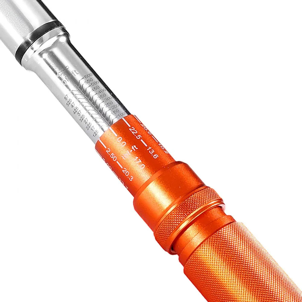 VEVOR Click Torque Wrench, 3/4 Inch Drive, 100-600 lbf-ft / 136-814N.m, Dual-direction Torque Wrench Set with Dual Range Scales, 48-tooth, ±3% High Precision, Alloy Steel, for Automobile Repair