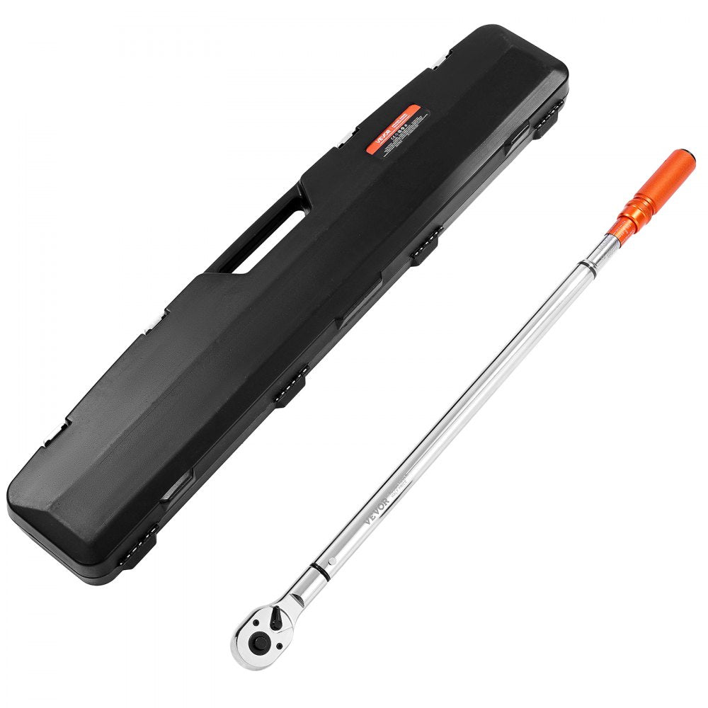 VEVOR Click Torque Wrench, 3/4 Inch Drive, 100-600 lbf-ft / 136-814N.m, Dual-direction Torque Wrench Set with Dual Range Scales, 48-tooth, ±3% High Precision, Alloy Steel, for Automobile Repair