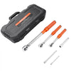 VEVOR Click Torque Wrench Set, 3 Pieces, 1/4, 3/8, 1/2 Inch Drive, 10-170 lbf-ft, 5-45 lbf-ft, 20-240 lbf-in, Dual-direction and Dual Range Scales, 72-Tooth, ±3% High Precision, for Bicycle Repair