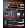 VEVOR Torque Wrench Set 1/4" 3/8" 1/2" Drive Click Torque Wrench 47-Piece, Dual Scale Readings, ±3% High Precision, with Spark Plug Sockets, Bits, Extension Bars, Storage Case, for Automotive Repair