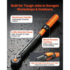 VEVOR Torque Wrench, 1/2-inch Drive Click Torque Wrench, 14.8-162.4 lbf-ft / 20-220 N.m, Dual Scale Readings, ±3% High Precision, with Extension Bar, Adapter and Storage Case, for Automotive Repair