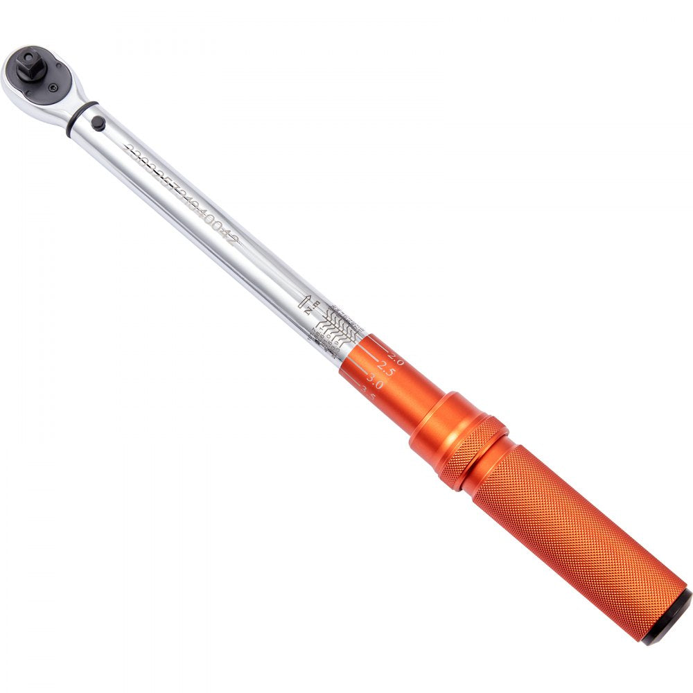 VEVOR Torque Wrench, 3/8-inch Drive Click Torque Wrench 10-80ft.lb/14-110n.m, Dual-Direction Adjustable Torque Wrench Set, Mechanical Dual Range Scales Torque Wrench Kit with Adapters Extension Rod