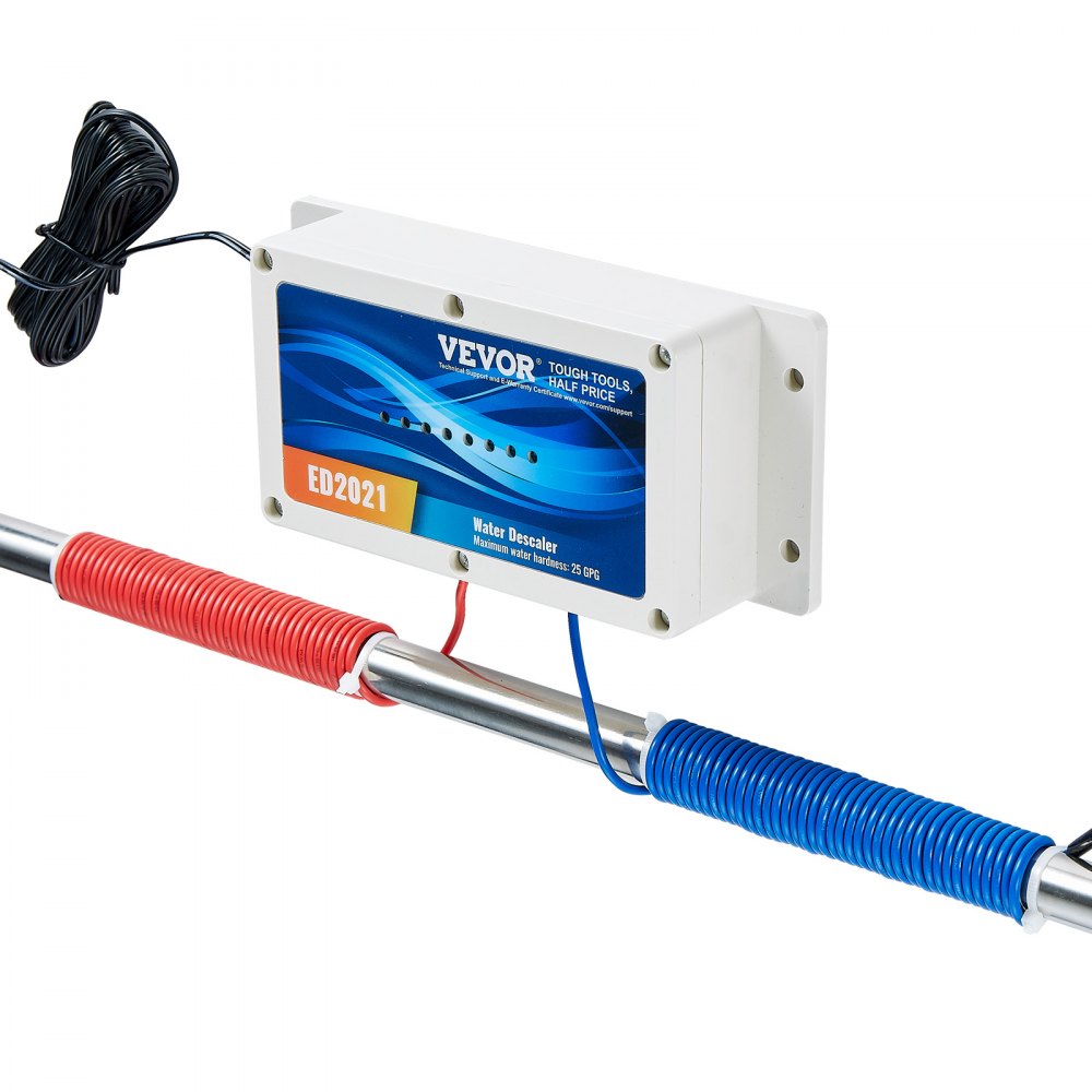 VEVOR Electronic Water Descaler System, Whole House Salt Free Descaler, Hard Water Conditioner to Reduces Scale Build-Up, for All Kinds of Plumbing Pipes, Durable for Over 6 Years