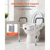 VEVOR Raised Toilet Seat with Arms, 350 lbs Capacity, 5-Inch Lift Height & Adjustable Width, Widened Commode Elevated Toilet Seat Riser with Handles for Seniors, Elderly, Handicap, Disabled, Adults