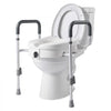 VEVOR Raised Toilet Seat with Arms, 350 lbs Capacity, 5-Inch Lift Height & Adjustable Width, Widened Commode Elevated Toilet Seat Riser with Handles for Seniors, Elderly, Handicap, Disabled, Adults