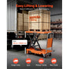 VEVOR Hydraulic Lift Table Cart, 2200 lbs Capacity 40 in Lifting Height, for Material Handling, Moving, Transportation, Manual Single Scissor Lift Table, with 4 Wheels and Handle, Heavy-Duty Steel