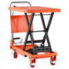 VEVOR Hydraulic Lift Table Cart, 500 lbs Capacity 28.5 in Lifting Height, for Material Handling, Moving, Transportation, Manual Single Scissor Lift Table, 4 Wheels and Foldable Handle, Premium Steel
