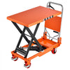 VEVOR Hydraulic Lift Table Cart, 500 lbs Capacity 28.5 in Lifting Height, for Material Handling, Moving, Transportation, Manual Single Scissor Lift Table, 4 Wheels and Foldable Handle, Premium Steel