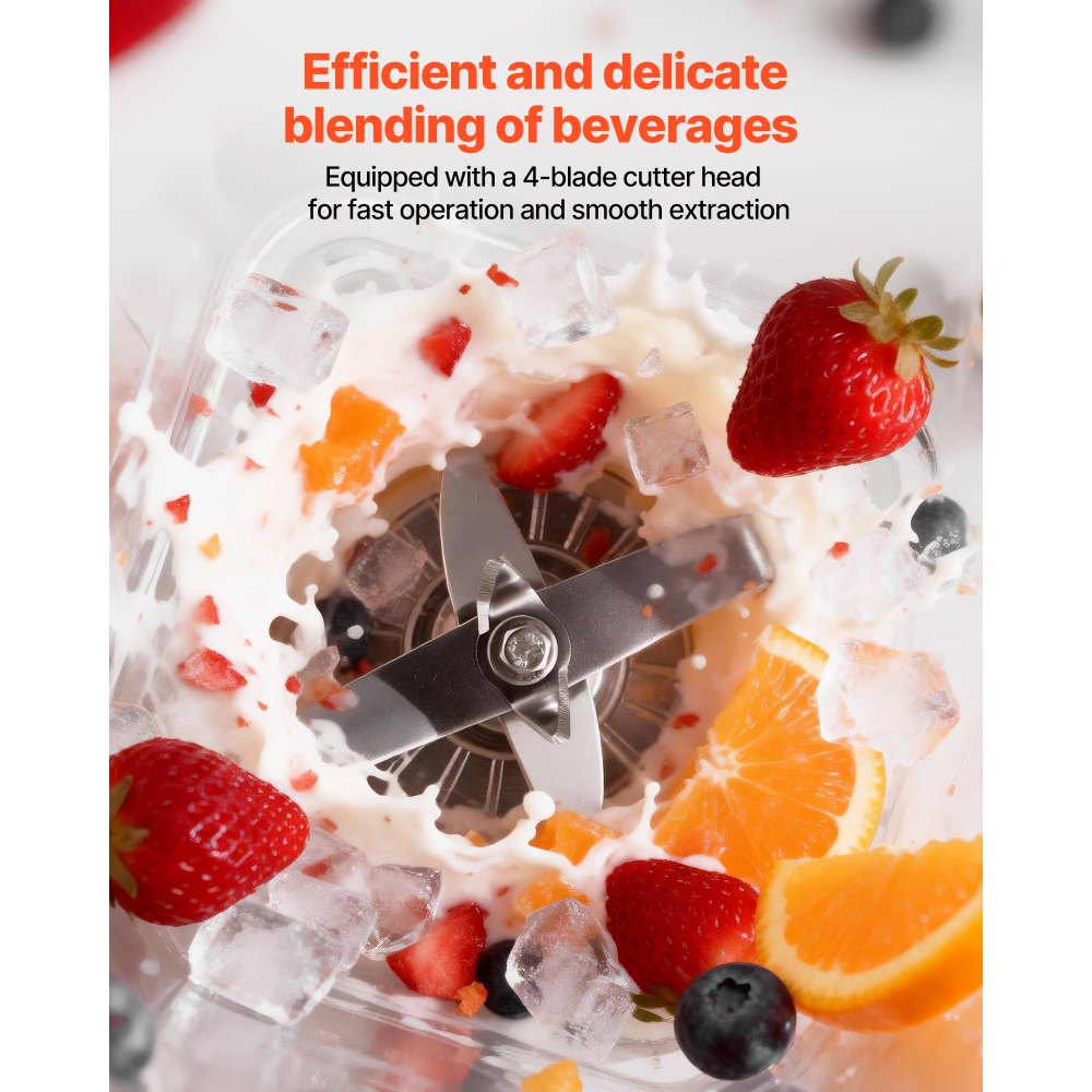 VEVOR Blender, 68 oz Professional Countertop Blenders with Shield, 2200W 26000RPM Kitchen Food Processor Combo, Self-Cleaning, Speed Adjustable, 6 Preset Menu for Smoothies, Ice Crushing, Puree, White
