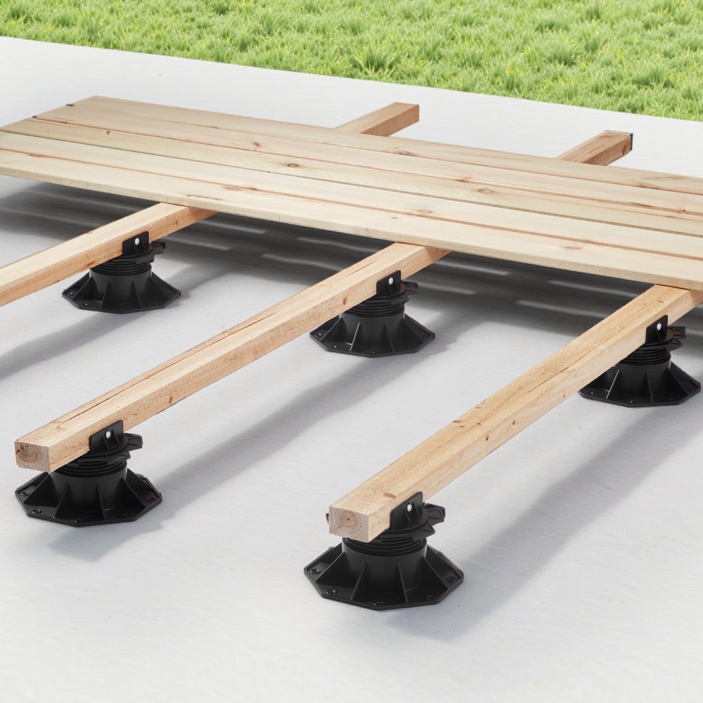 VEVOR Deck Blocks 12 PCS, 2000lbs / 907.18kg Load Capacity Deck Support Plastic Pedestal Paver, Raising 2.36 - 5.31 inch / 60 - 135 mm, Height Adjustable Shed Foundation Base for Wood Concrete Metal