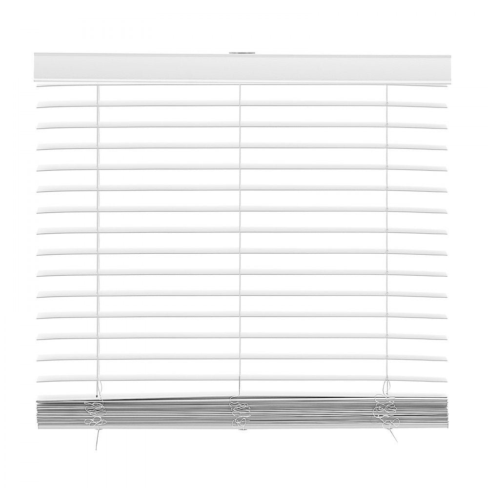 VEVOR Faux Wood Blinds, 2" Slat, 34.5" W x 60" H, Cordless Window Blinds and Shades with Decorative Board, Easy to Clean and Simple Light Adjustment, for Room Darkening, Home Interior Windows, White