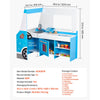 VEVOR Ice Cream Cart for Kids, 20+ PCS Ice Cream Truck Wooden Playset, Pretend Play Stand with Steering Wheel & Chalkboard, Payment Scanner & Freezer, Faucet & Sink, Suitable for Kids 3-7 Years Old