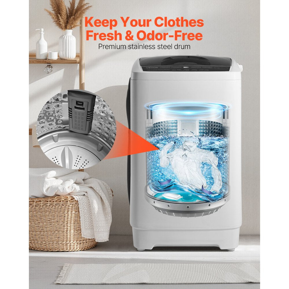 VEVOR Portable Washing Machine - stainless steel drum (fresh & odor-free)