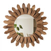 VEVOR Wall Mirror Decorative, 12-inch Rustic Wood Wall Decor Mirror, Boho Sunburst Aesthetic Mirrors for Bedroom Living Room Bathroom Entryway - Warming Gifts for New Home (Carbonized Black)