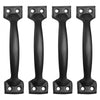 VEVOR Barn Door Handle, 4Pcs 6.5 in Rustic Fence Gate Handle, Rust-Resistant Coating, Heavy Duty Carbon Steel Outdoor Gate Handles, Easy to Install, Metal Sliding Door Pulls for Garage Shed Pantry