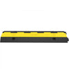 VEVOR Cable Protector Ramp, 4 Packs 2 Channels Speed Bump Hump, Rubber Modular Speed Bump Rated 11000 LBS Load Capacity, Protective Wire Cord Ramp Driveway Rubber Traffic Speed Bumps Cable Protector