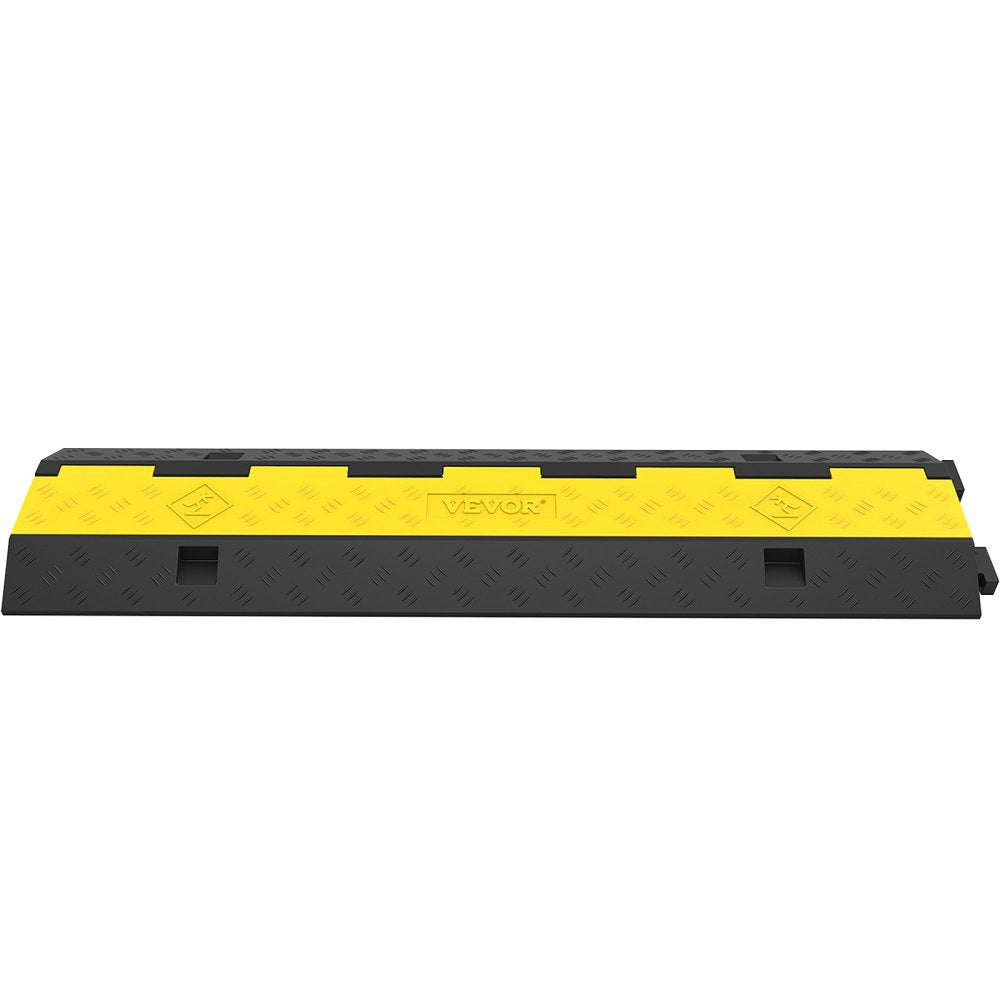 VEVOR Cable Protector Ramp, 5 Packs 2 Channels Speed Bump Hump, Rubber Modular Speed Bump Rated 11000 LBS Load Capacity, Protective Wire Cord Ramp Driveway Rubber Traffic Speed Bumps Cable Protector