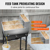 Feed tank preheating design with 2 valve ports for continuous flow