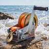 VEVOR Boat Winch, 3500 lbs Hand Winch, Heavy Duty Manual Rope Crank with 20ft Orange Polyester Strap, Portable Two-Way Ratchet, 2 Speed Switchable, Anti-Slip Handle Gear for Boat Trailer ATV Towing