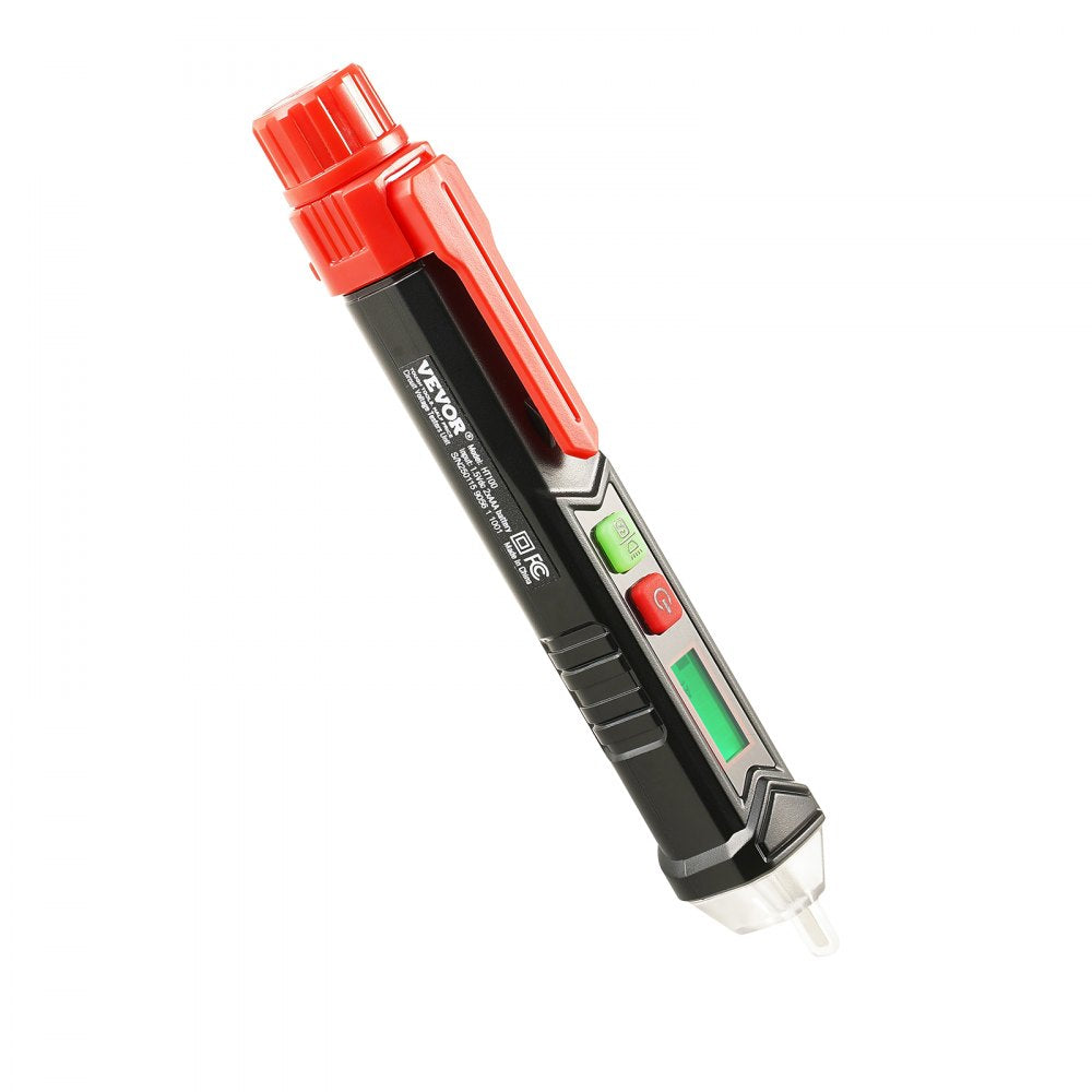 VEVOR Voltage Tester, Non-Contact Voltage Detector with Adjustable Sensitivity, Dual Range AC 12V-1000V/48V-1000V Live & Null Wire Tester Pen with Visual and Audible Alarms, CAT III 1000V Rating