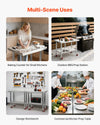VEVOR Stainless Steel Table, 24 x 35.4 Inches Food Prep Worktable with Wheels, Kitchen Prep Table with Adjustable Undershelf Workstations for Commercial Kitchen, Restaurant, Hotel and Garage, Outdoor