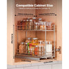 VEVOR Pull Out Spice Rack Organizer for Cabinet, 2 Tier Slide Out Spice Rack Organizer, Heavy Duty Metal Seasoning Kitchen Basket for Inside Cabinets & Pantry Closet, 4.33"W x 8.46"D x 10.43"H, Silver