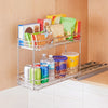 VEVOR Pull Out Spice Rack Organizer for Cabinet, 2 Tier Slide Out Spice Rack Organizer, Heavy Duty Metal Seasoning Kitchen Basket for Inside Cabinets & Pantry Closet, 4.33"W x 8.46"D x 10.43"H, Silver