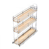 VEVOR Pull Out Spice Rack Organizer for Cabinet, 3 Tier Slide Out Spice Rack Organizer, Height Adjustable Heavy Duty Metal Seasoning Kitchen Basket for Cabinets, 5.75"W x 20.98"D x 21.34"H, Silver
