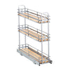 VEVOR Pull Out Spice Rack Organizer for Cabinet, 3 Tier Slide Out Spice Rack Organizer, Height Adjustable Heavy Duty Metal Seasoning Kitchen Basket for Cabinets, 5.75"W x 20.98"D x 21.34"H, Silver