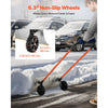 VEVOR Snow Pusher Shovel with Wheels, 24 in Wheeled Snowplow Shovel with Bi-Directional Angled Blade & 90 Degree Adjustable Handle, Metal Winter Shovels, Portable Snow Removal Tool for Driveway Garden