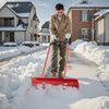 VEVOR Snow Pusher Shovel with Wheels, 37.8 in Wheeled Snowplow Shovel with Bi-Directional Angled Blade & 90° Adjustable Handle, Durable Plastic Winter Shovels, Portable Snow Removal Tool for Driveway