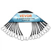 VEVOR 10 Piece Flat Bungee Cord, 20 mm Heavy Duty Bungee Straps with Steel S-Hooks, 24" Elastic Bungee Rope for Cargo, Tarps, Trucks and Tent, Black