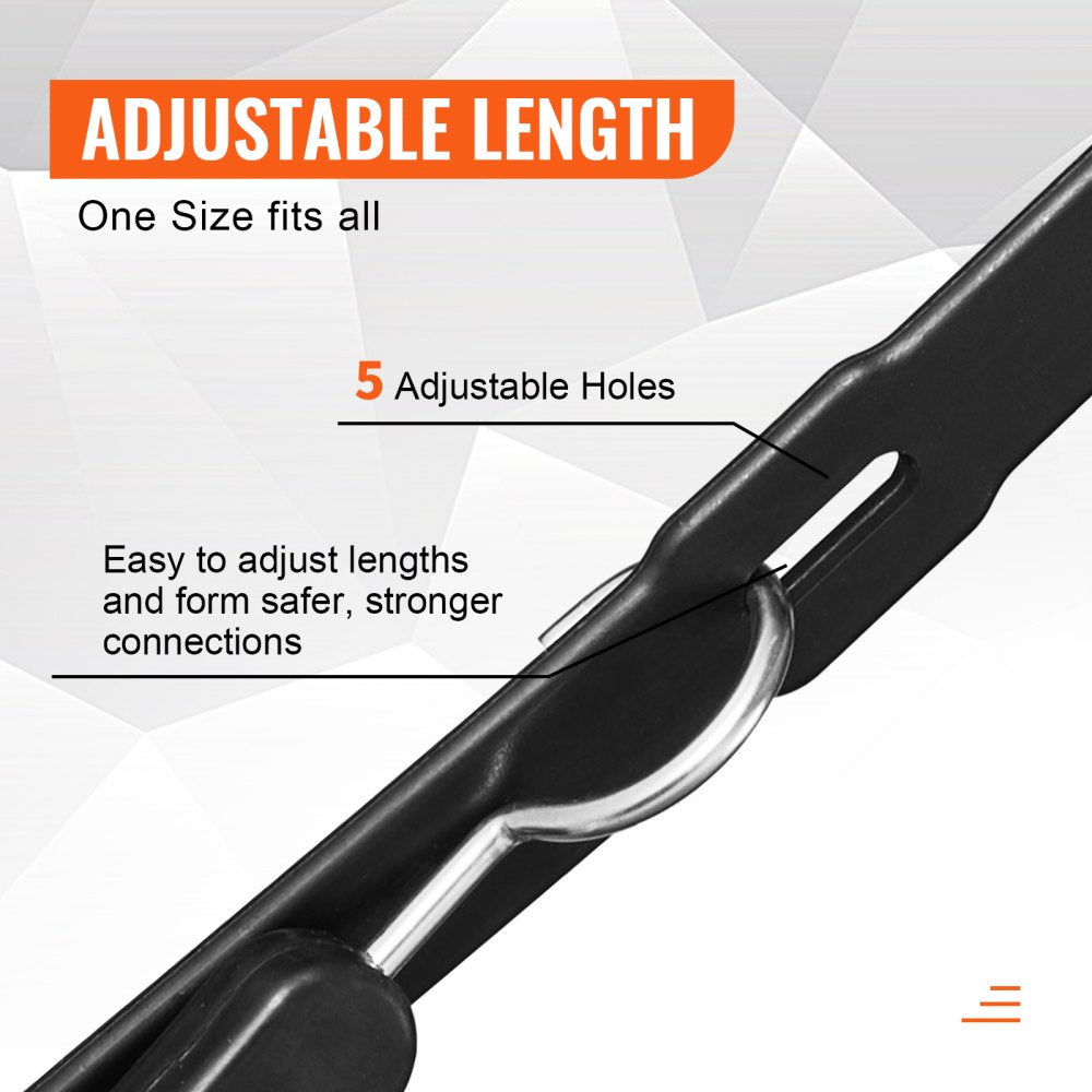 VEVOR 4 Piece Flat Bungee Cord, 20 mm Heavy Duty Bungee Straps with Steel S-Hooks, 40" Elastic Bungee Rope for Cargo, Tarps, Trucks and Tent, Black