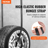 VEVOR 20 Piece Flat Bungee Cord, 20 mm Heavy Duty Bungee Straps with Steel S-Hooks, Includes 15", 21", 36", Elastic Bungee Rope for Cargo, Tarps, Trucks and Tent, Black