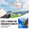 VEVOR 20 Piece Flat Bungee Cord, 20 mm Heavy Duty Bungee Straps with Steel S-Hooks, Includes 15", 21", 36", Elastic Bungee Rope for Cargo, Tarps, Trucks and Tent, Black