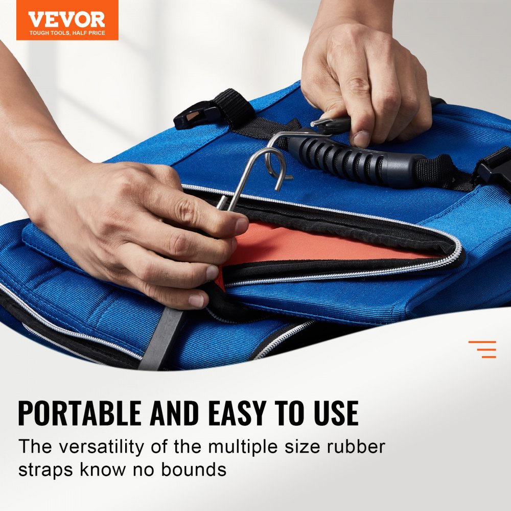 VEVOR 20 Piece Flat Bungee Cord, 20 mm Heavy Duty Bungee Straps with Steel S-Hooks, Includes 15", 21", 36", Elastic Bungee Rope for Cargo, Tarps, Trucks and Tent, Black