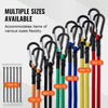 VEVOR 30 Piece Bungee Cords Assortment, 8 mm Heavy Duty Bungee Straps with A3 Steel Carabiners, Includes 10", 18", 24", 36", 48", 60", 72", Portable Storage Bag, 6 Clips & Canopy Ties