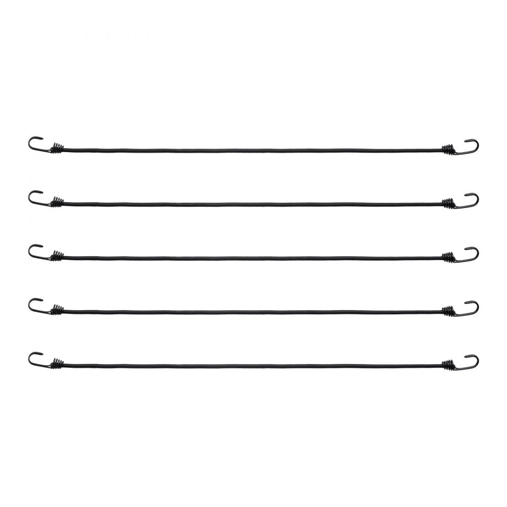 VEVOR 12 Piece Bungee Cords with A3 Steel Hooks, 32 Inch Heavy Duty Bungee Straps, 8 mm Elastic Bungee Ropes Set for Camping, Tarps, Motorcycle, Truck and Tent, Black