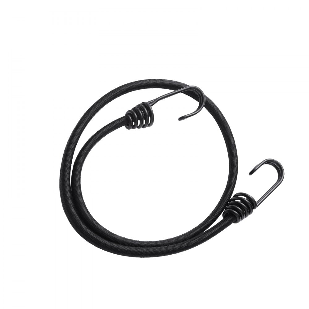 VEVOR 12 Piece Bungee Cords with A3 Steel Hooks, 32 Inch Heavy Duty Bungee Straps, 8 mm Elastic Bungee Ropes Set for Camping, Tarps, Motorcycle, Truck and Tent, Black