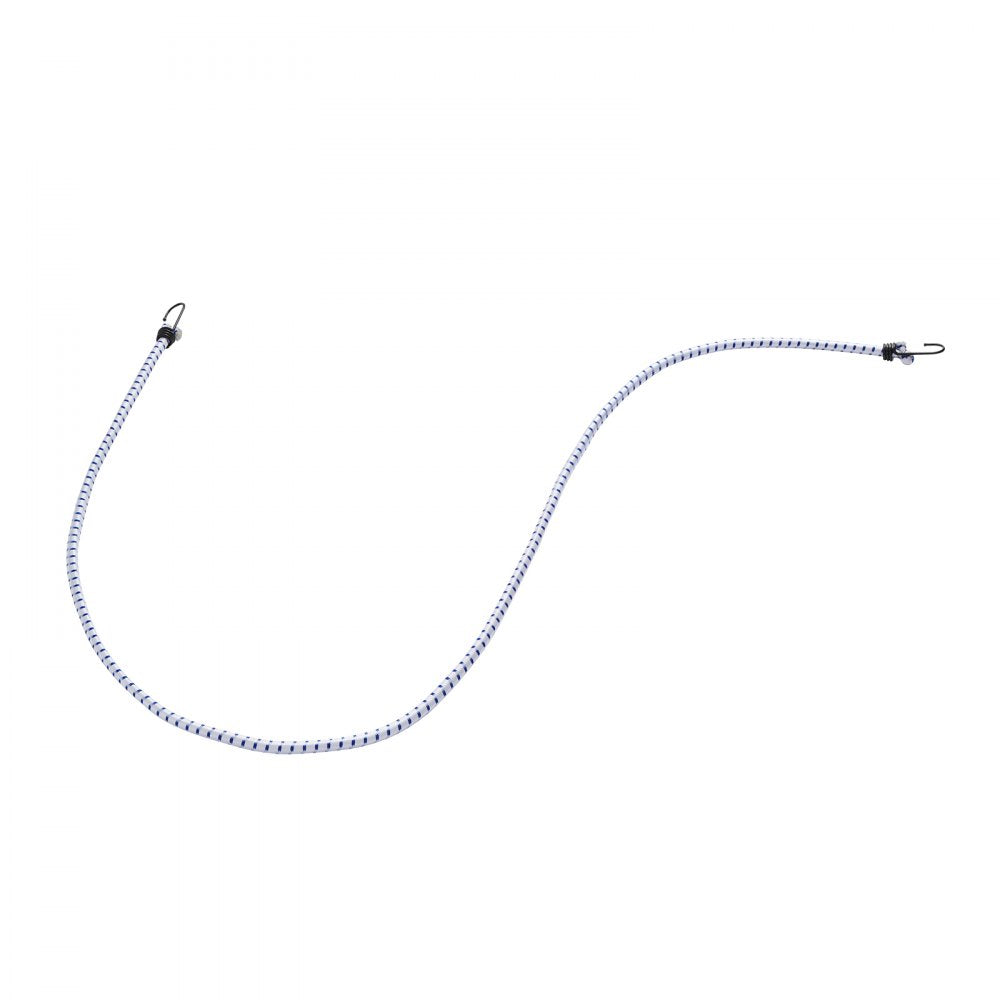 VEVOR 6 Piece Bungee Cords with A3 Steel Hooks, 72 Inch Heavy Duty Bungee Straps, 12 mm Elastic Bungee Ropes Set for Camping, Tarps, Motorcycle, Truck and Tent, White with Blue Stripes