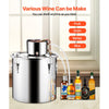VEVOR Alcohol Still, 13.2 Gal / 50 L Stainless Steel Water Alcohol Distiller with Copper Coil, Home Brewing Refining Fermentation Kit with Thermometer & Pump, for Wine Whisky Brandy, Silver