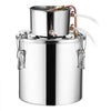 VEVOR Alcohol Still, 5 Gal / 19 L Stainless Steel Water Alcohol Distiller with Copper Coil, Home Brewing Refining Fermentation Kit with Thermometer, for Wine Whisky Brandy, Silver