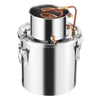 VEVOR Alcohol Still, 5 Gal / 19 L Stainless Steel Water Alcohol Distiller with Copper Coil, Home Brewing Refining Fermentation Kit with Thermometer & Pump, for Wine Whisky Brandy, Silver