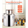 VEVOR Alcohol Still, 8 Gal / 30 L Stainless Steel Water Alcohol Distiller with Copper Coil, Home Brewing Refining Fermentation Kit with Thermometer, for Wine Whisky Brandy, Silver