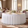 VEVOR Spandex Tablecloth with Skirt, 60-in Round Table Covers 6 Pack, White, for Party Wedding Banquet Festival, Washable, Reusable, One-Piece, Tight, Fitted Table Cloth with Pleated Skirt