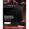 VEVOR Spandex Tablecloth with Skirt, 60-in Round Table Covers 6 Pack, Black, for Party Wedding Banquet Festival, Washable, Reusable, One-Piece, Tight, Fitted Table Cloth with Pleated Skirt